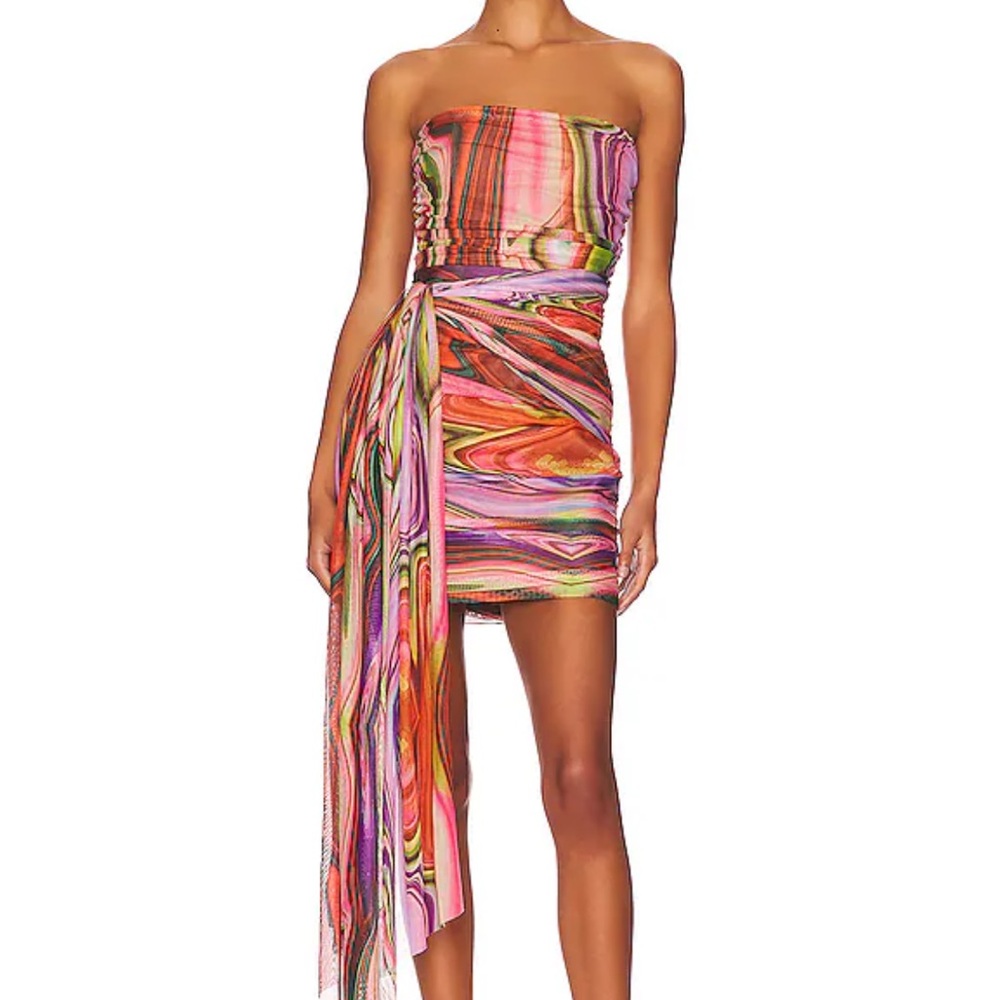 Elliatt Colorful Strapless Mini Dress (Never Worn)